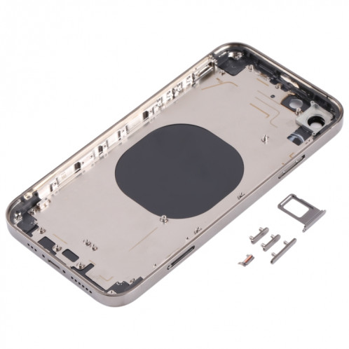 Matériau en acier inoxydable Couvercle de boîtier arrière avec apparence imitation d'IP13 Pro pour iPhone XR (noir) SH71BL162-07
