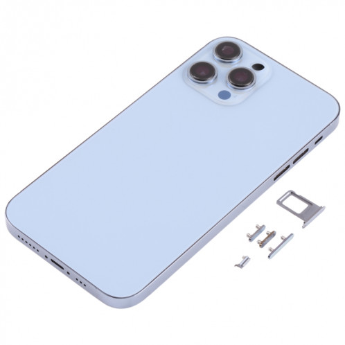 Couvercle de boîtier arrière en acier inoxydable avec imitation apparence de IP13 Pro pour iPhone XR (Bleu) SH71LL639-07