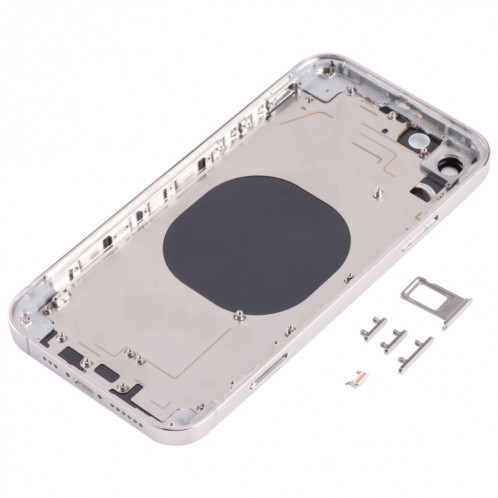Matériau en acier inoxydable Couvercle de boîtier arrière avec apparence imitation d'IP13 Pro pour iPhone XR (blanc) SH71WL1209-07
