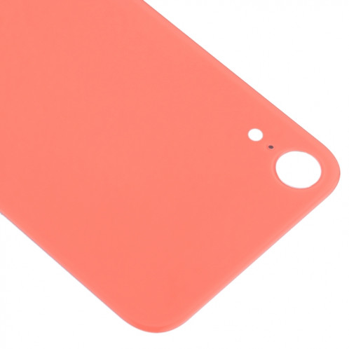 Couvercle de batterie arrière en verre avec gros trou de caméra de remplacement facile avec adhésif pour iPhone XR (corail) SH36EL1545-06