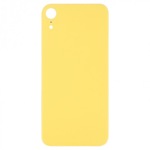Couvercle de batterie arrière en verre avec gros trou pour appareil photo de remplacement facile avec adhésif pour iPhone XR (jaune) SH36YL1378-06