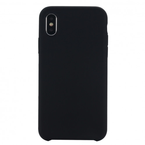 Housse de protection en silicone liquide à couverture intégrale à quatre coins pour iPhone XR 6,1 pouces (noir) SH098B136-07