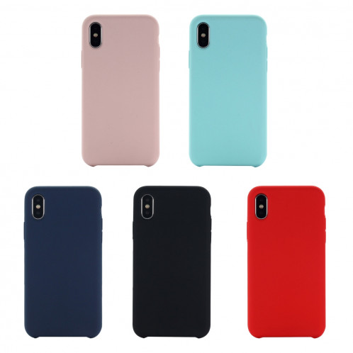 Housse de protection en silicone liquide à couverture intégrale à quatre coins pour iPhone XR 6,1 pouces (noir) SH098B136-07