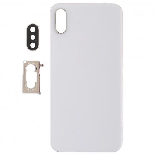 Coque arrière pour batterie avec lunette arrière, lentille et adhésif pour iPhone XS (Blanc) SH54WL102-06