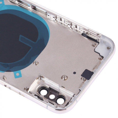 Cache arrière avec objectif de l'appareil photo, plateau de la carte SIM et touches latérales pour iPhone XS (blanc) SH53WL1939-06
