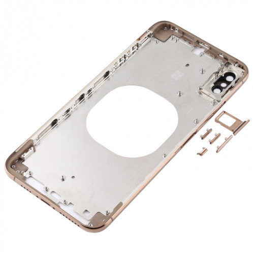Cache arrière transparent avec objectif de caméra, plateau de carte SIM et touches latérales pour iPhone XS (or) SH288J1659-04
