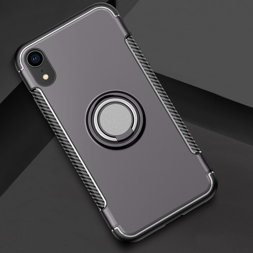 Étui de protection magnétique 360 ​​degrés bague de rotation pour iPhone XR (gris) SH012H586-09