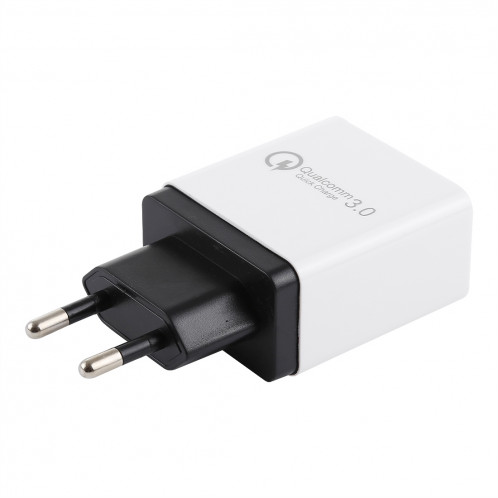 AR-QC-03 2.1A 3 ports USB Chargeur rapide Chargeur de voyage, prise européenne (noir) SH001B1542-04