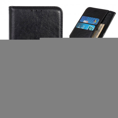 Etui en cuir à rabat horizontal avec texture Crazy Horse pour iPhone 11 Pro Max, avec porte-cartes et porte-cartes (noir) SH020B1315-07