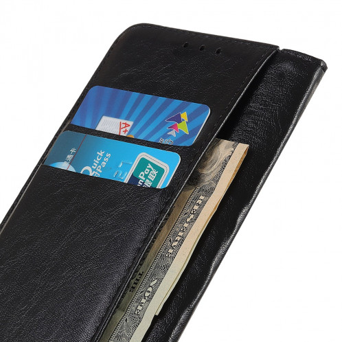 Etui en cuir à rabat horizontal avec texture Crazy Horse pour iPhone 11 Pro Max, avec porte-cartes et porte-cartes (noir) SH020B1315-07