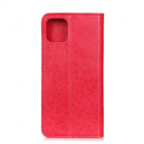 Etui en cuir à rabat horizontal avec texture pour Crazy Horse pour iPhone 11 Pro Max, avec support et emplacements pour cartes et porte-monnaie (Rouge) SH020R1231-07