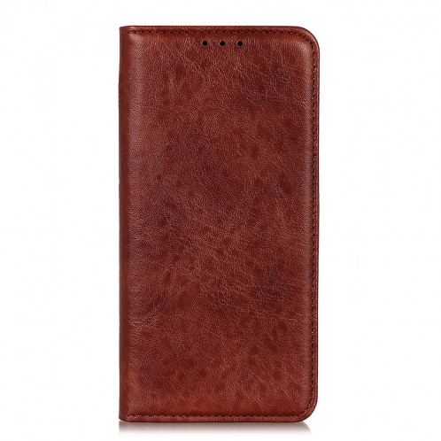 Etui en cuir à rabat horizontal avec texture Crazy Horse pour iPhone 11 Pro Max, avec support et emplacements pour cartes et porte-monnaie (Marron) SH020Z371-07