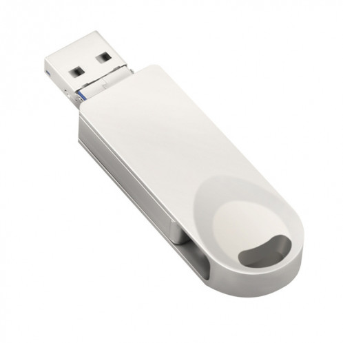 S29 3 en 1 8 Go Micro USB 3.0 + USB-C / Type-C + Interface à 8 broches Disque Flash en métal Twister (Argent) SH230S771-09