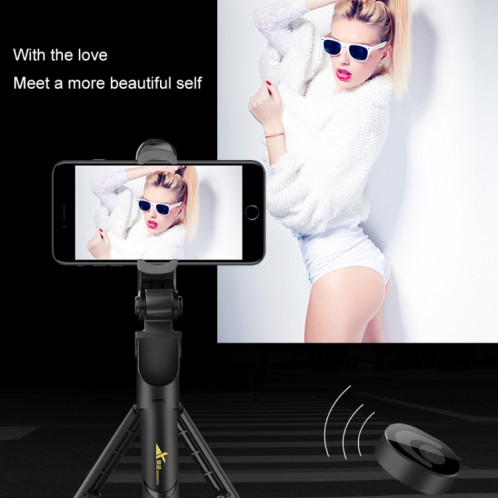 XT-09 Trépied de pôle multifonction en direct avec retardateur Bluetooth mobile (rose) SH585F905-014