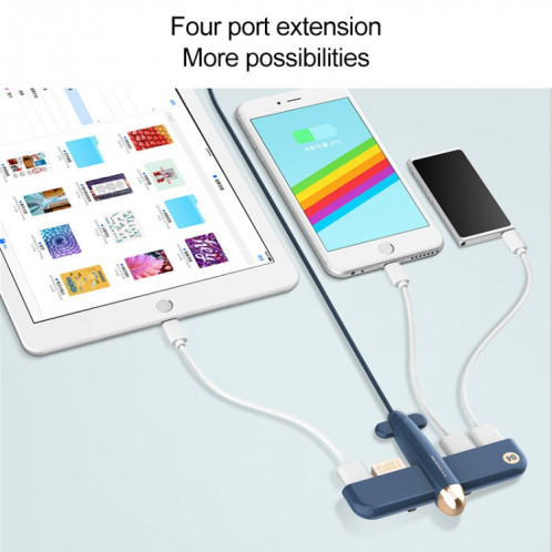 3life-308 5V 0.5A 4 Interfaces USB Air Force One Extender HUB Data Hub (Rose) SH704F665-014