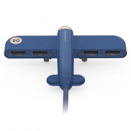 3life-308 5V 0.5A 4 Interfaces USB Air Force One Extender HUB Data Hub (Bleu) SH704L1476-014