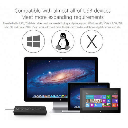 HUB 10 ports USB 2.0 ORICO P10-U2-V1 SO9606978-011