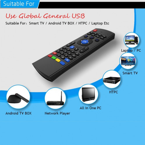 MX3-M Air Mouse Sans Fil 2.4G Télécommande Clavier avec Microphone pour Android TV Box / Mini PC SM0068656-011