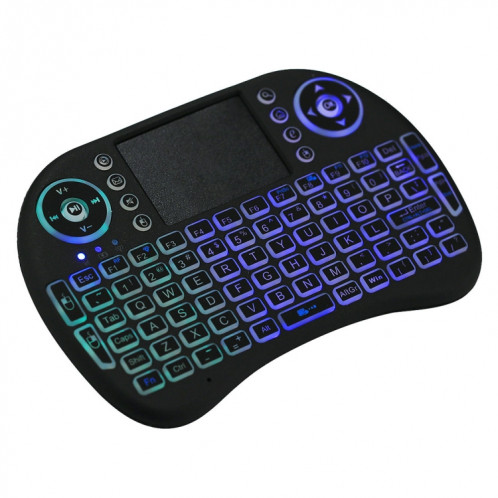 2.4GHz Mini i8 clavier QWERTY sans fil avec rétroéclairage coloré et Touchpad et contrôle multimédia pour PC, Android TV BOX, lecteur X-BOX, Smartphones (Noir) S2083B1065-014