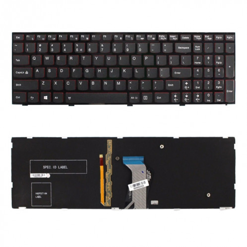Clavier américain avec rétroéclairage pour Lenovo Y500 Y500N Y510P Y500NT Y590 (noir) SH134B1666-03