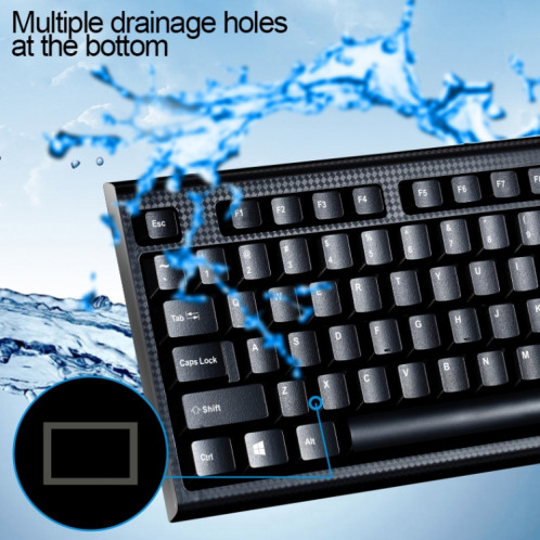 ZGB Q9 1600 DPI Professionnel Filaire Filaire Texture Bureau Clavier + Kit Souris Optique (Noir) SH381B198-011