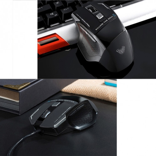 Souris de jeu filaire USB optique concurrentielle USB couleur 7K de la série SoulKiller II de AULA, résolution maximale de 3500 DPI (noir) SA3101857-010