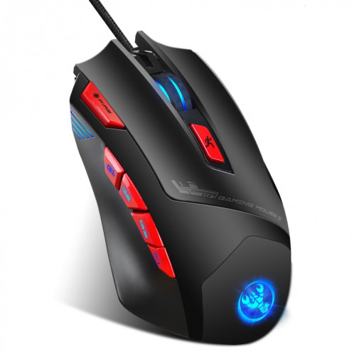 HXSJ S800 Wired Mechanical Macros Définir 9 touches programmables 6000 Gaming Mouse réglable avec éclairage LED SH59731447-012