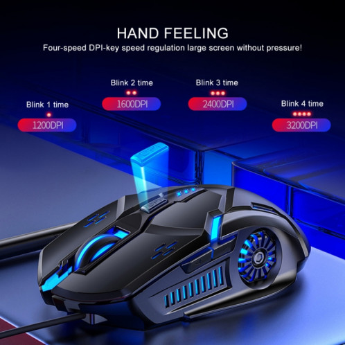 YINDIAO G5 3200DPI Souris de jeu filaire RVB à 4 modes réglables à 6 touches (rose) SY656F706-08