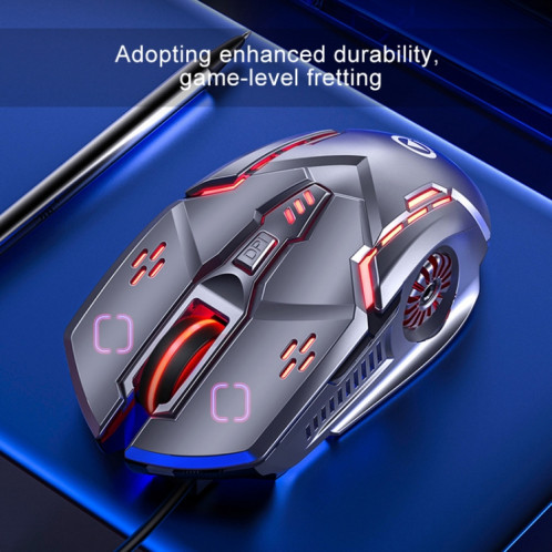 YINDIAO G5 3200DPI Souris de jeu filaire RVB à 4 modes réglables à 6 touches (rose) SY656F706-08
