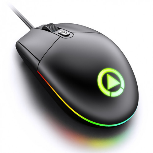 YINDIAO G3SE 1600DPI 3 modes Réglable 3 touches RGB Light Wired Business Mouse (Noir) SY672B1984-06