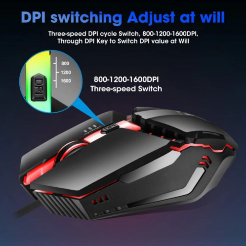 Souris de jeu filaire ZGB K3 USB RGB Streamer (noir) SC748B1036-07