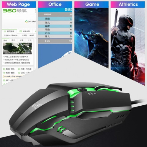 Souris de jeu filaire ZGB K3 USB RGB Streamer (noir) SC748B1036-07