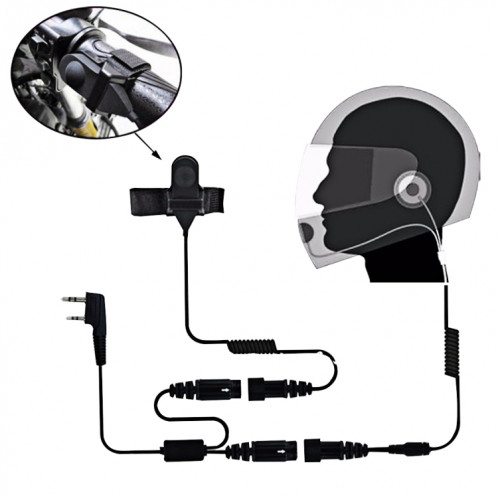 2 Broches PTT Volume Réglable Moto Casque Casque Microphone pour BAOFENG Radio Walkie Talkie S20012533-09