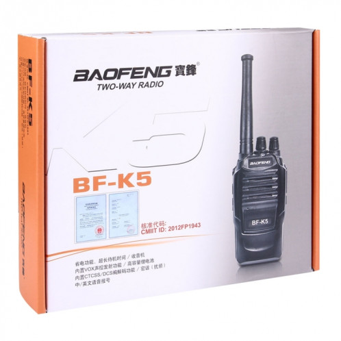 BAOFENG BF-K5 émetteur bi-directionnel bi-bande talkie walkie FM SB0101374-013
