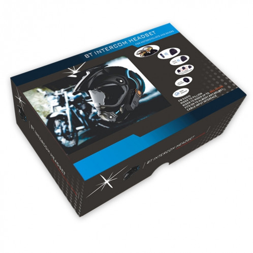 BT-S2 unique 2.4 GHz Bluetooth V3.0 Interphones Casques pour casque de moto, réponse automatique, FM de soutien, distance d'interphone jusqu'à 1000 m SB05781929-08