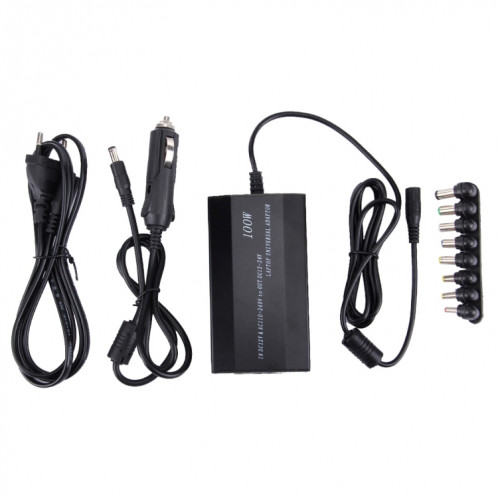 Chargeur universel pour ordinateur portable avec chargeur allume-cigare et adaptateur secteur, 8 adaptateurs secteur et 1 port USB pour Samsung, Sony, Asus, Acer, IBM, HP, DELL SL0001681-09
