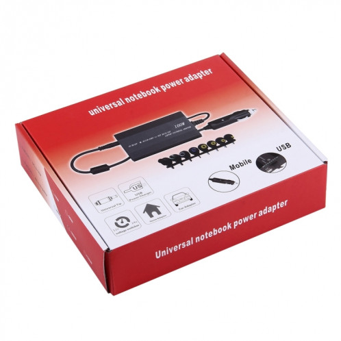 Chargeur universel pour ordinateur portable avec chargeur allume-cigare et adaptateur secteur, 8 adaptateurs secteur et 1 port USB pour Samsung, Sony, Asus, Acer, IBM, HP, DELL SL0001681-09