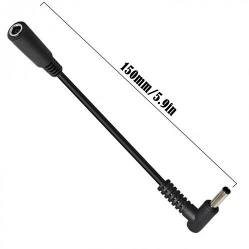 Adaptateur coudé mâle vers femelle 4,5 x 3,0 mm Câble d'extension d'alimentation CC 15 cm pour HP (noir) SH194B1332-05
