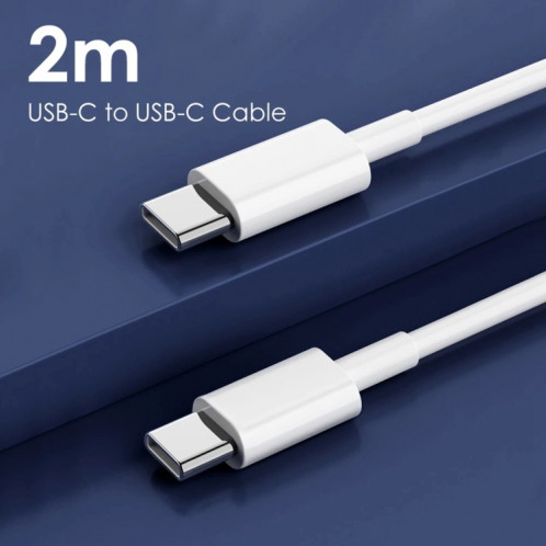 Adaptateur secteur 61W USB-C / Type-C avec 2m USB Type-C mâle vers USB Câble de charge mâle Type-C, Pour iPhone, Galaxy, Huawei, Xiaomi, LG, HTC et autres téléphones intelligents, Périphériques rechargeables, SH007C1866-08