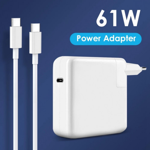 Adaptateur secteur 61W USB-C / Type-C avec 2m USB Type-C mâle vers USB Câble de charge mâle Type-C, Pour iPhone, Galaxy, Huawei, Xiaomi, LG, HTC et autres téléphones intelligents, Périphériques rechargeables, SH007C1866-08