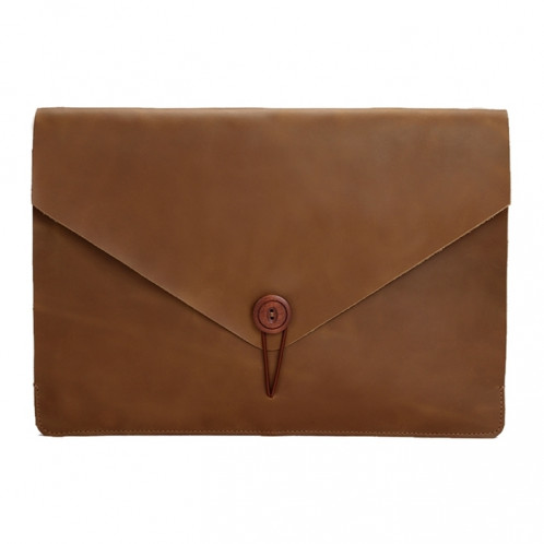 Sac pour ordinateur portable en cuir véritable universel, pour 13,3 pouces Macbook, Samsung, Lenovo, Sony, DELL Alienware, CHUWI, ASUS, HP (jaune) SS066Y1935-011