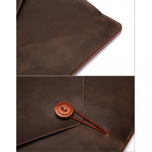 Sac pour ordinateur portable en cuir véritable universel, pour 13,3 pouces Macbook, Samsung, Lenovo, Sony, DELL Alienware, CHUWI, ASUS, HP (jaune) SS066Y1935-011