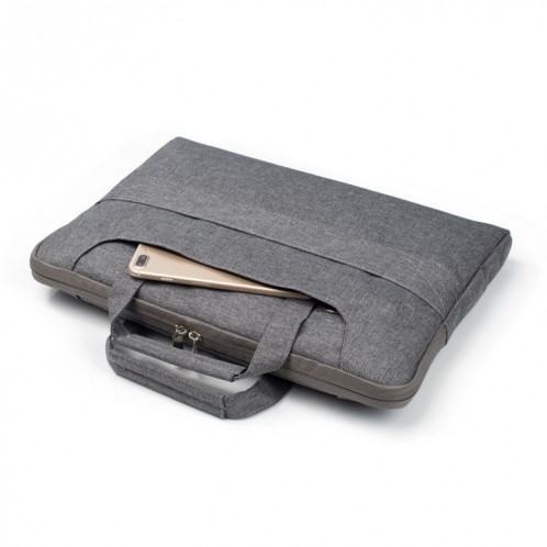 Portable Un sac à bandoulière portable Zipper épaule, pour 13,3 pouces et ci-dessous Macbook, Samsung, Lenovo, Sony, DELL Alienware, CHUWI, ASUS, HP (gris) SP503H573-06