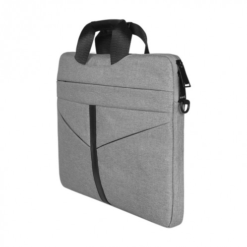 14,1 pouces respirant sac à bandoulière pour ordinateur portable ordinateur de poche zippé avec une bandoulière (gris clair) SH01LH532-011