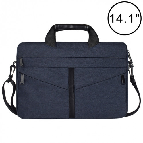 14,1 pouces respirant sac à bandoulière pour ordinateur portable ordinateur de poche portable avec bandoulière (bleu marine) SH01NV135-011