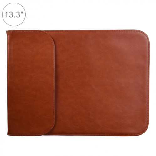 13.3 pouces PU + sac en nylon pour ordinateur portable sac pochette pour ordinateur portable, pour MacBook, Samsung, Xiaomi, Lenovo, Sony, Dell, ASUS, HP (jaune peau de vache) SH652Y690-07
