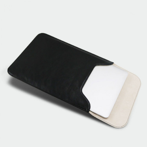 15.4 pouces PU + sac en nylon pour ordinateur portable Sac pochette pour ordinateur portable, pour MacBook, Samsung, Xiaomi, Lenovo, Sony, Dell, ASUS, HP (Noir) SH653B890-07