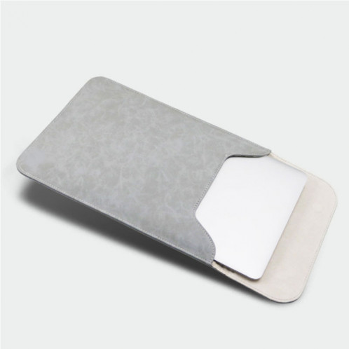 15.4 pouces PU + sac en nylon pour ordinateur portable Sac pochette pour ordinateur portable, pour MacBook, Samsung, Xiaomi, Lenovo, Sony, Dell, ASUS, HP (gris) SH653H194-07