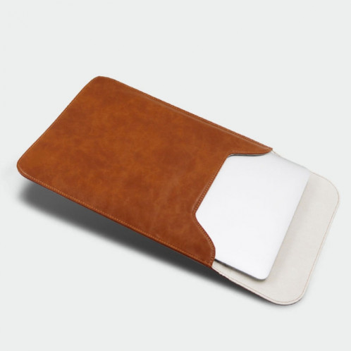 15.4 pouces PU + sac en nylon pour ordinateur portable Sac pochette pour ordinateur portable, pour MacBook, Samsung, Xiaomi, Lenovo, Sony, Dell, ASUS, HP (jaune peau de vache) SH653Y1970-07