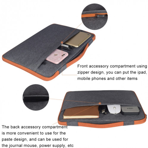 Cas de couverture de cahier de sac à main d'ordinateur portable de mode occasionnel de polyester + de nylon d'ordinateur portable de 11.6 pouces, pour Macbook, Samsung, Lenovo, Xiaomi, Sony, DELL, CHUWI, ASUS, SH656H841-012